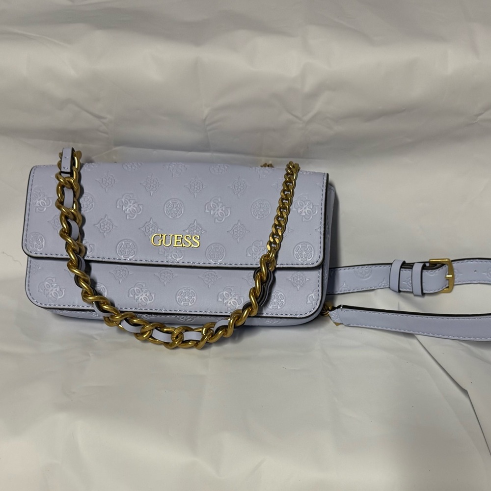 GUESS Geva Convertible Flap Crossbody Bag Ice blue